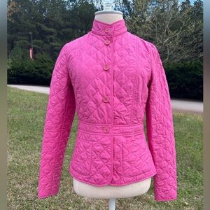 Weekend Max Mara Pink quilted collared packet jacket